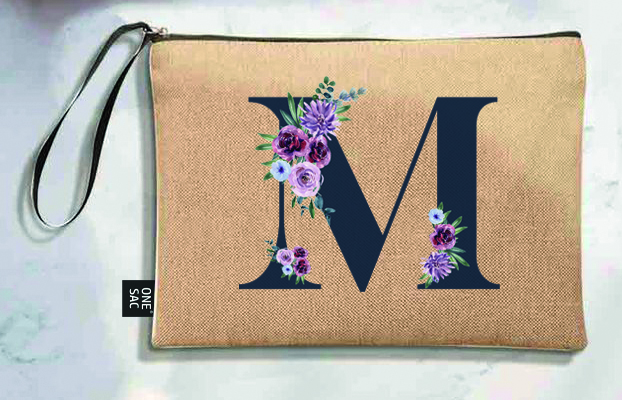 Bolso de mano letra m una pieza (diseño variado) (25×18×1 )